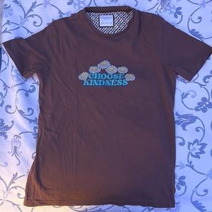 Denim & Flower shirt that has "Choose Kindess" printed on the front